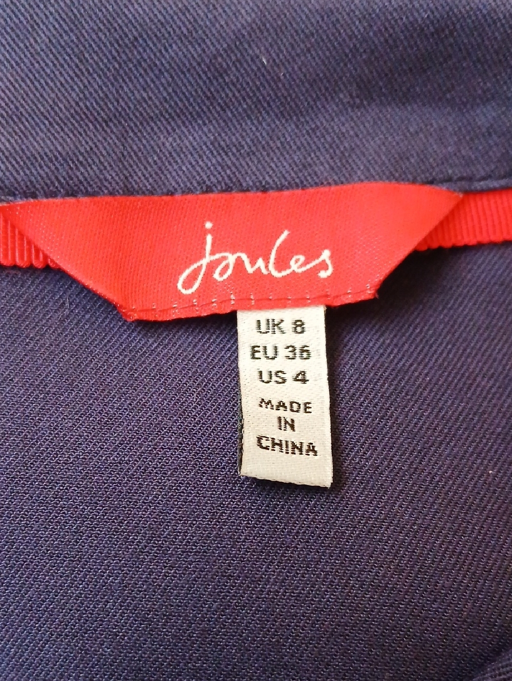 JOULES Blue Dress W Embroidery Sz 4 - Picture 4 of 4